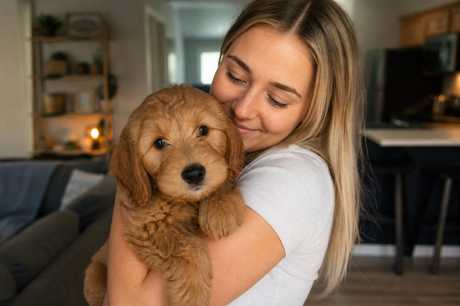 Owner with puppy