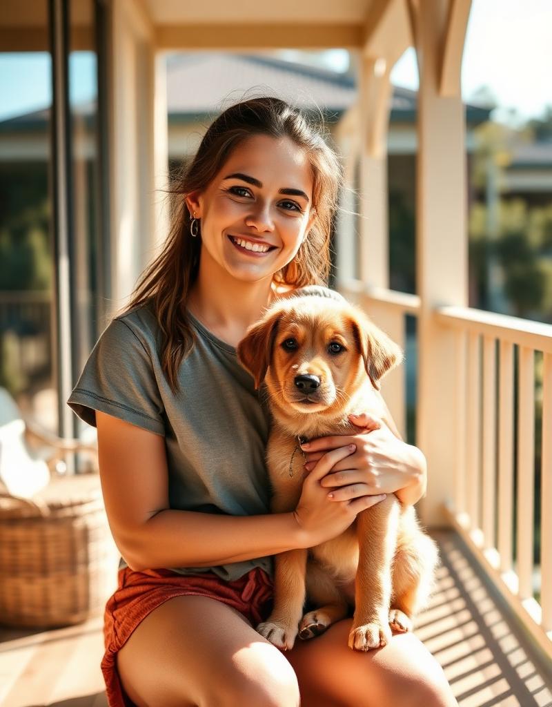 Owner with puppy